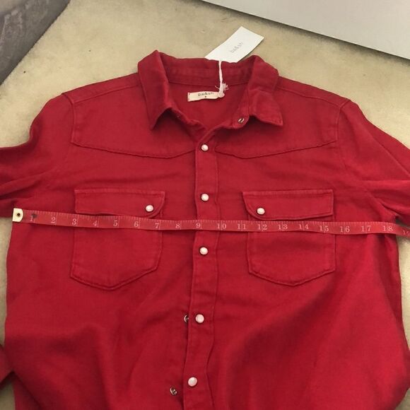 NWT BA&SH Bridget Shirt Red Size 3 (US10) - Picture 3 of 14